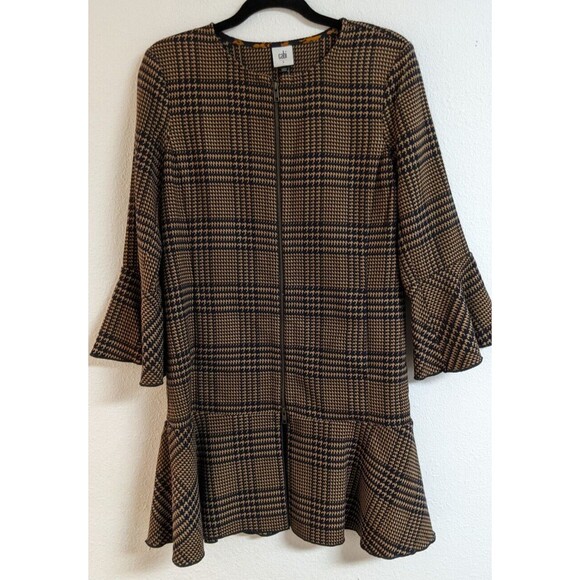 Cabi # 3902 Flounce Plaid Longline Full-Zip Jacket Fall 2020 Size Small - Picture 3 of 15